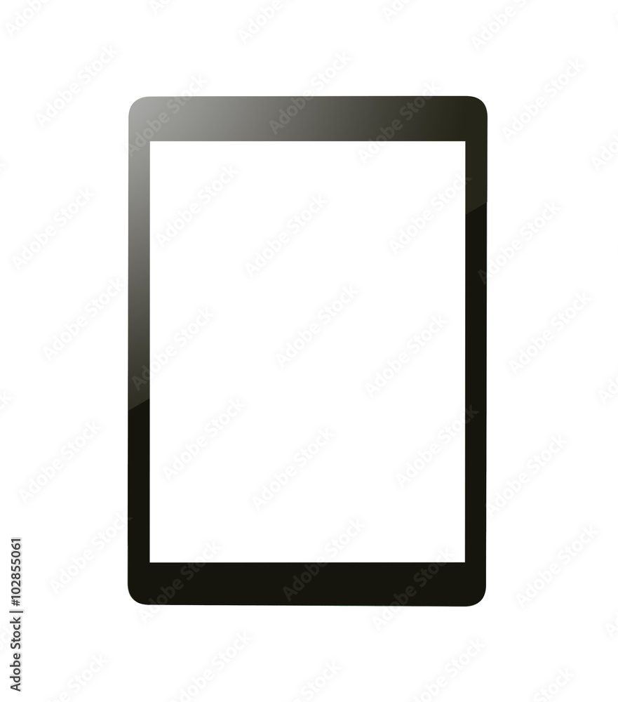 Black tablet with blank screen for template isolated Black tablet with blank screen for template isolated