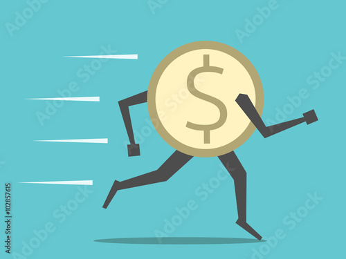 Dollar coin running