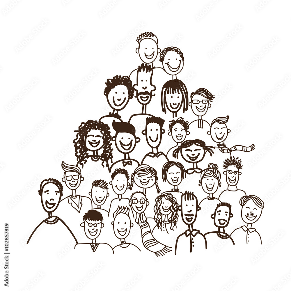 Doodle Simple Casual People Group Doodle Simple Casual People Group