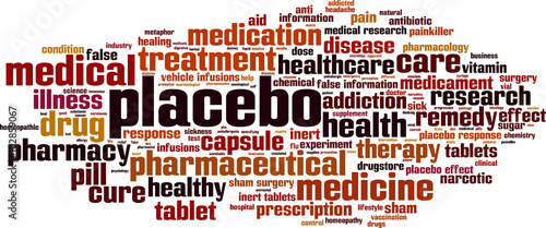 Placebo word cloud concept. Vector illustration