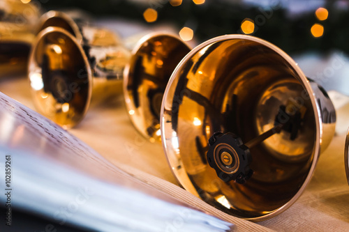 Handbells on table ready to perform