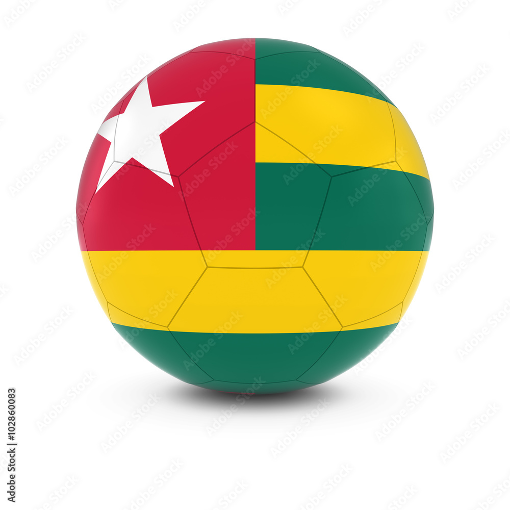 Togo Football - Togolese Flag on Soccer Ball