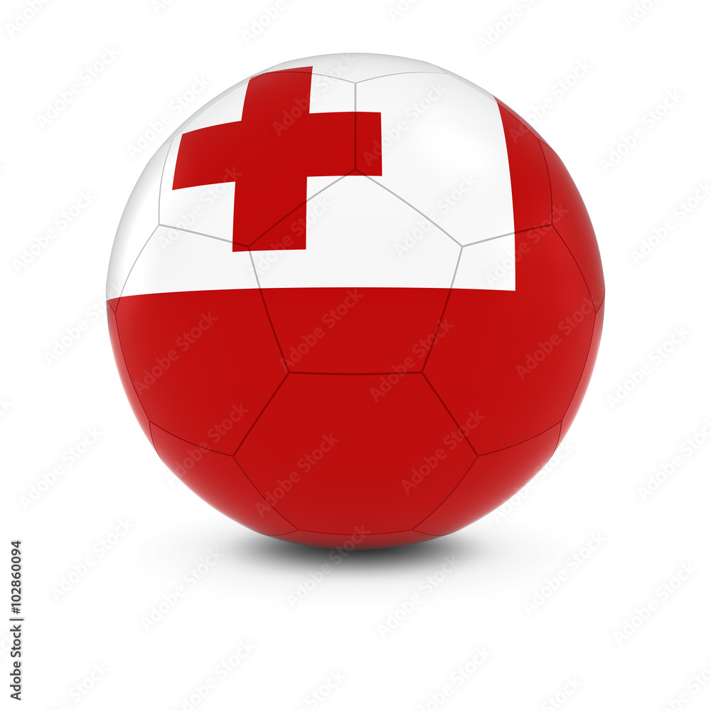 Obraz premium Tonga Football - Tongan Flag on Soccer Ball