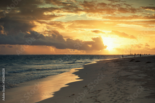 Sunrise over Atlantic ocean. Dominican republic