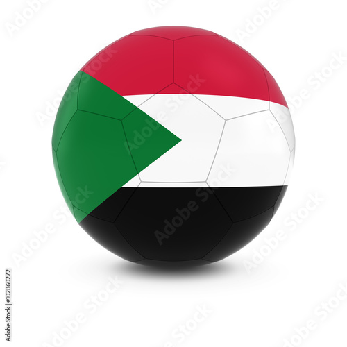 Sudan Football - Sudanese Flag on Soccer Ball