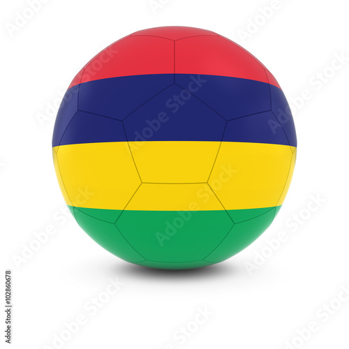 Mauritius Football - Mauritian Flag on Soccer Ball