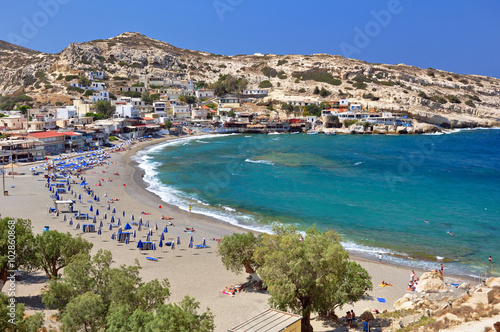 Fototapeta Naklejka Na Ścianę i Meble -  Strand von Matala auf der Insel Kreta