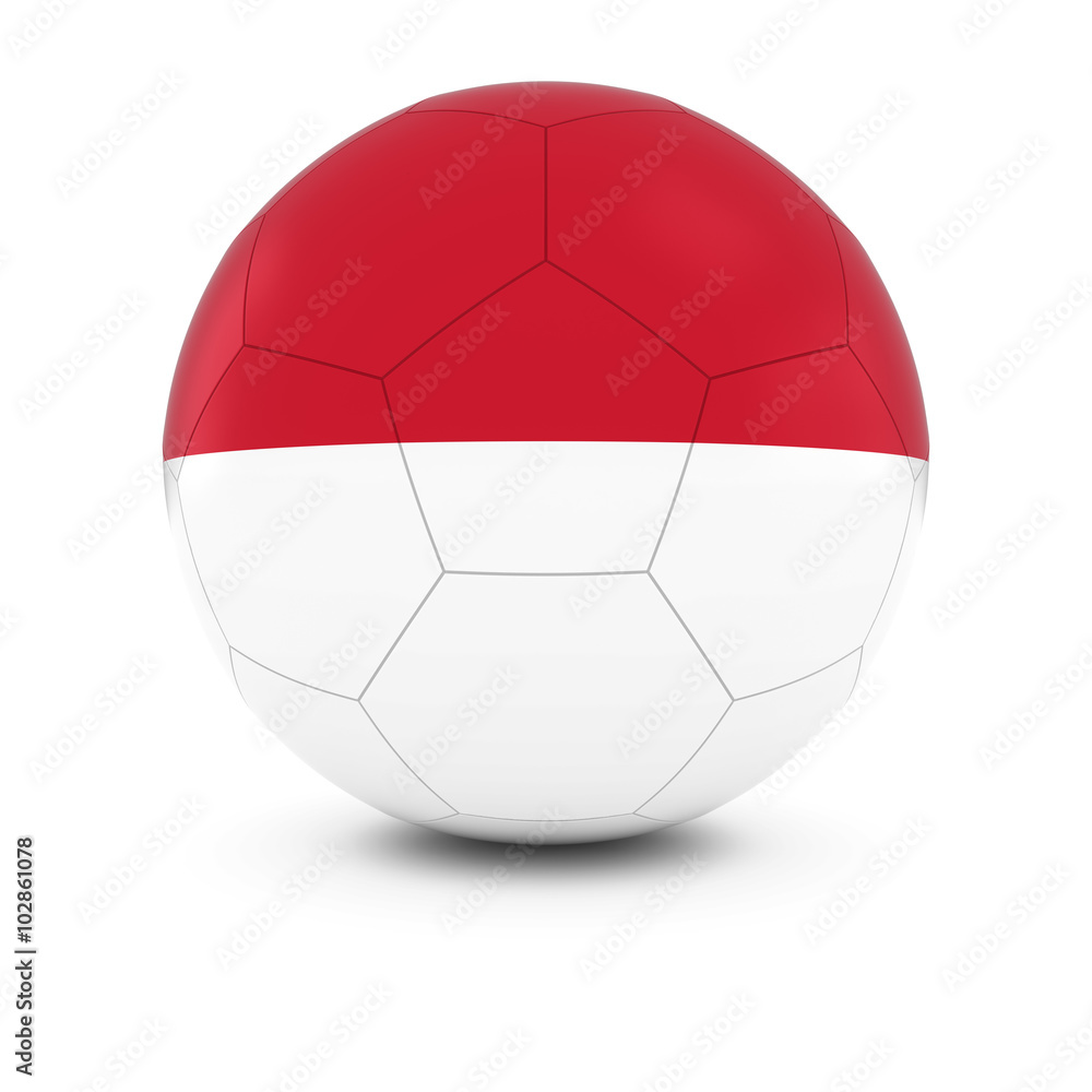 Indonesia Football - Indonesian Flag on Soccer Ball