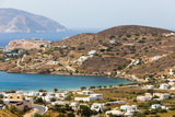 Aerial view of Chora town, Ios island, Cyclades, Aegean, Greece