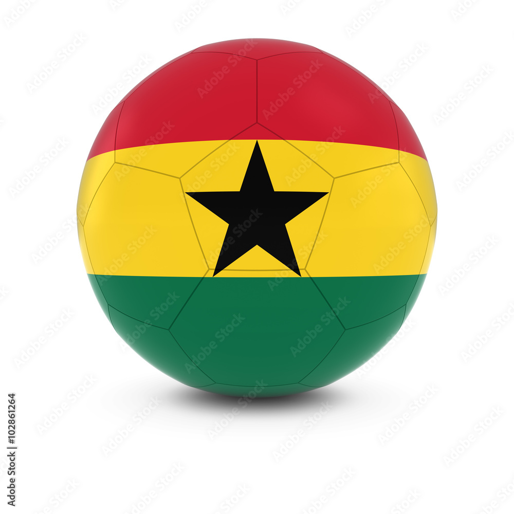 Ghana Football - Ghanaian Flag on Soccer Ball Ghana Football - Ghanaian Flag on Soccer Ball