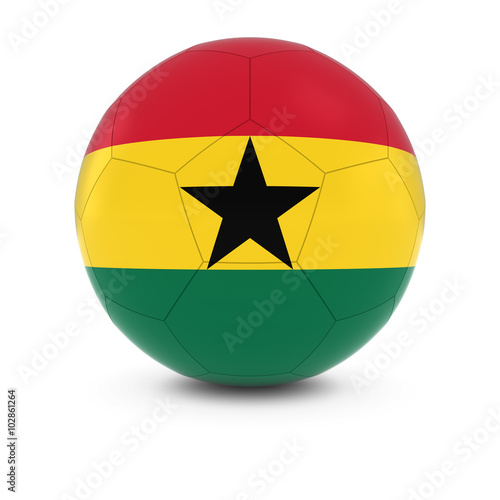 Ghana Football - Ghanaian Flag on Soccer Ball