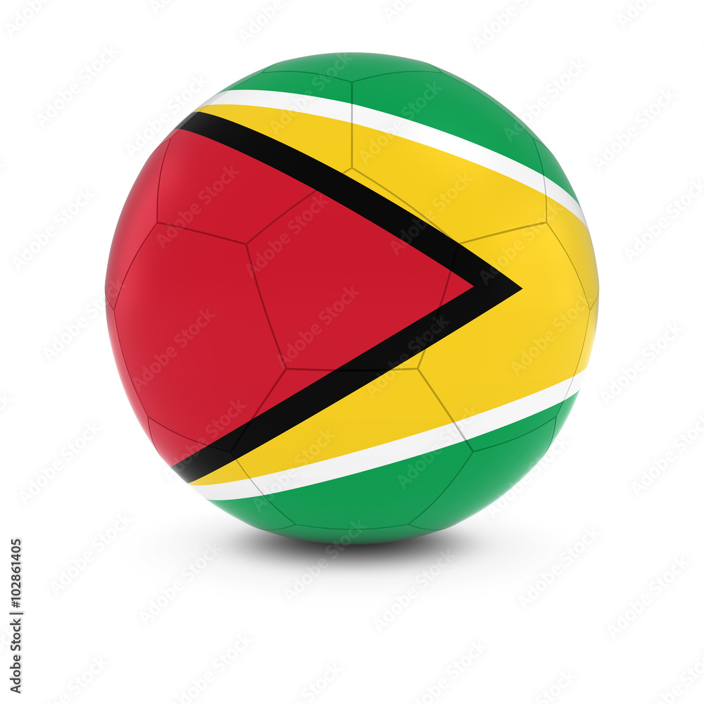 Guyana Football - Guyanese Flag on Soccer Ball
