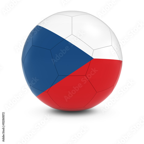 Czech Republic Football - Czech Flag on Soccer Ball