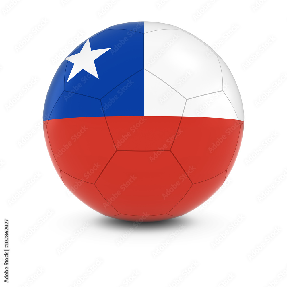 Chile Football - Chilean Flag on Soccer Ball Chile Football - Chilean Flag on Soccer Ball