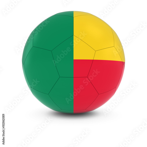 Benin Football - Beninese Flag on Soccer Ball