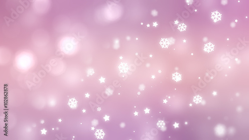 Christmas pink background. the winter background, falling snowfl photo
