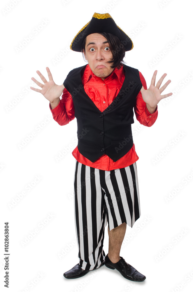 Funny pirate isolated on the white Funny pirate isolated on the white