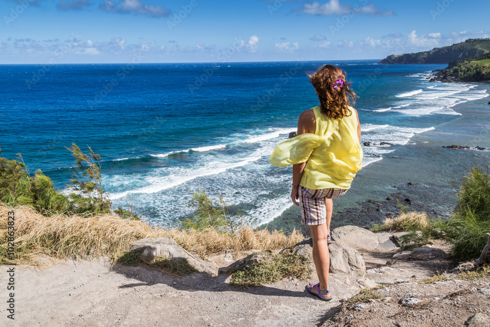 Female admiring the Maui Coastine and beaches