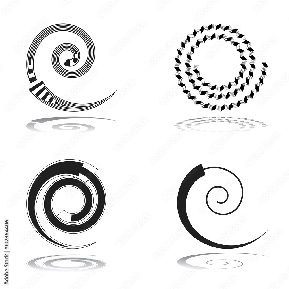 Spiral design elements. Spiral design elements.