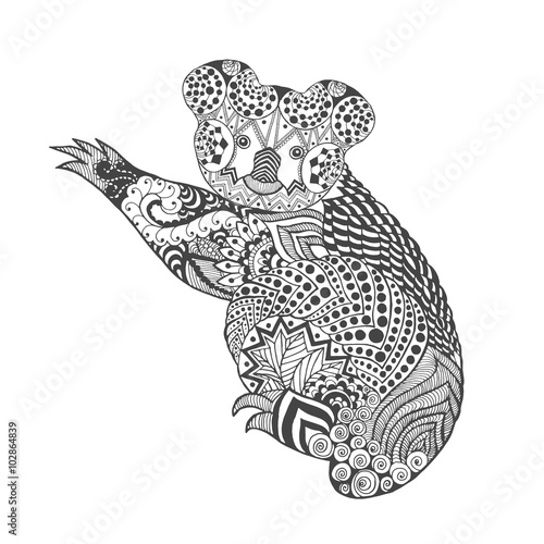 Zentangle stylized koala