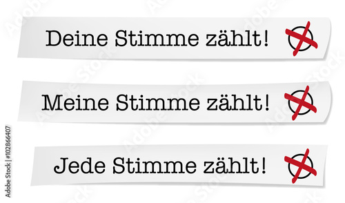 Jede Stimme zählt auf Papier Set