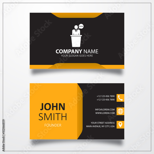 Speaker icon. Business card template