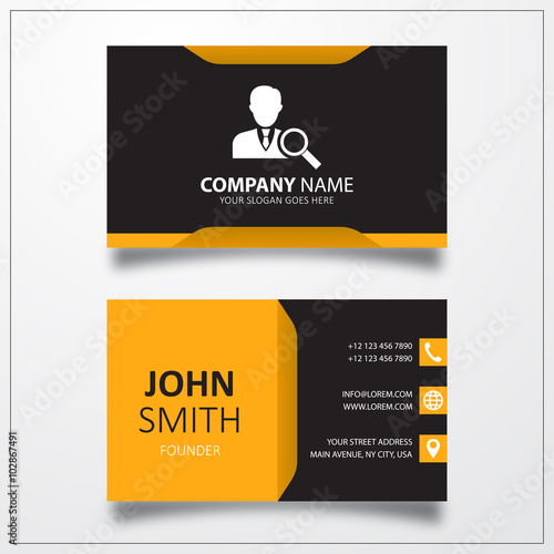 Job search icon. Business card template