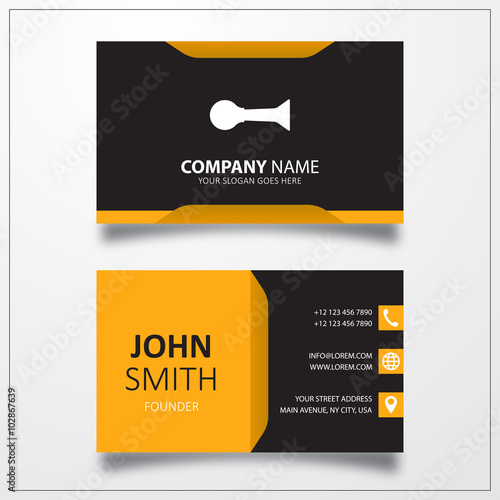 Horn, klaxon icon. Business card template