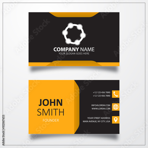 Tambourine icon. Business card template