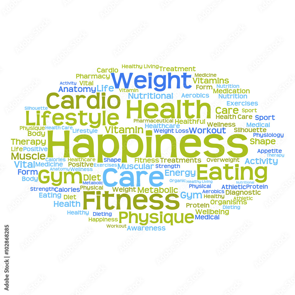 Fototapeta premium Concept or conceptual abstract health diet or sport word cloud or wordcloud isolated on white background