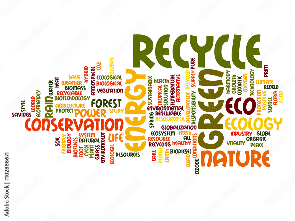 Fototapeta premium Conceptual ecology word cloud
