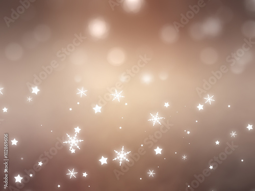 Christmas gold background. The winter background, falling snowfl