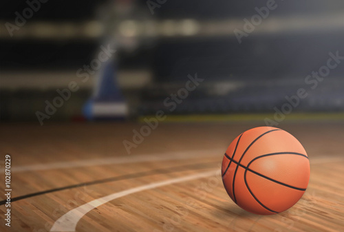 Basketball on Court Floor © Derek Brumby