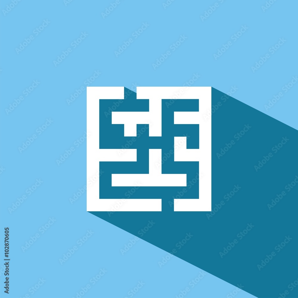 Fototapeta premium Icono de un laberinto sobre fondo azul. Ilustración vectorial