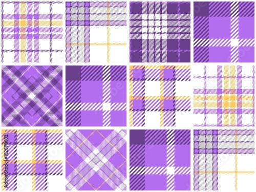 Purple Plaid Quilt Seamless Pattern