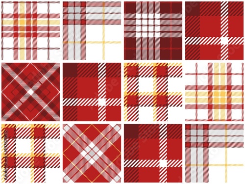 Red Plaid Quilt Seamless Pattern