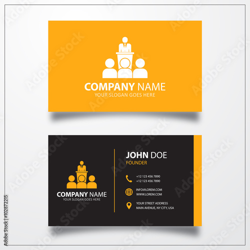 Speaker icon. Business card...