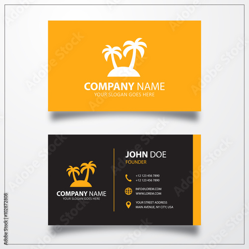 Palm icon. Business card te...