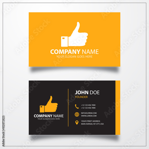 Thumb icon. Business card t...