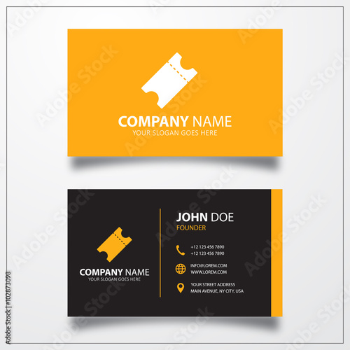 Ticket icon. Business card ...
