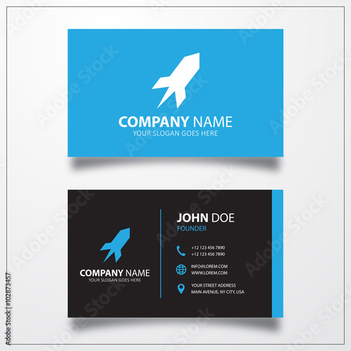 Rocket icon. Business card ...