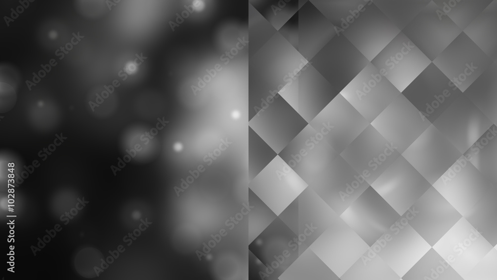 Obraz premium Bokeh light, shimmering blur spot lights on silver abstract back
