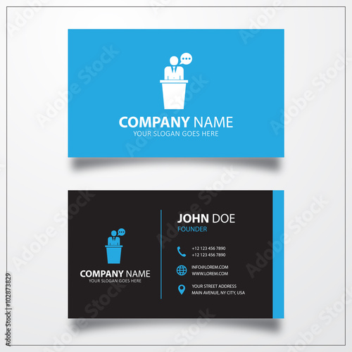 Speaker icon. Business card template