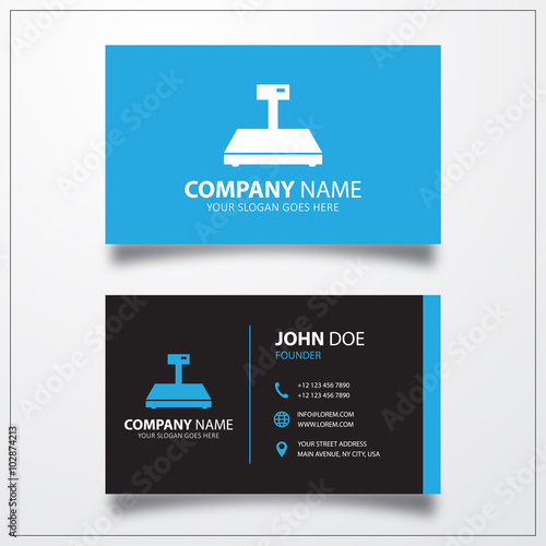 Digital weigher icon. Business card template