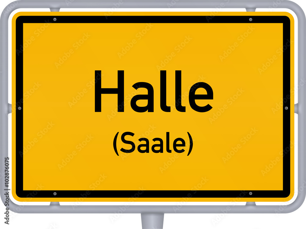 Ortsschild, Halle (Saale)