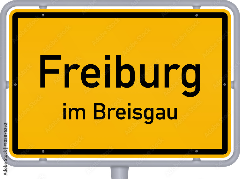 Ortsschild, Freiburg im Breisgau