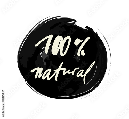 Vector 100 percent natural label photo