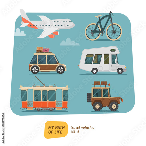 Vehicles collection vector illustration