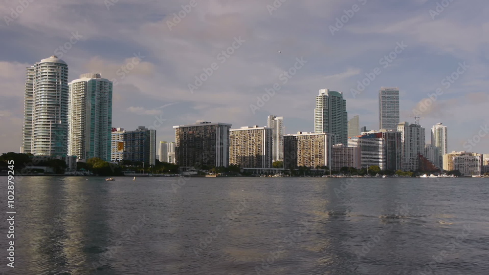 Downtown Miami Panorama With Calm Water Downtown Miami Panorama With Calm Water