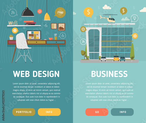 Web design workplace and business center.